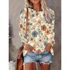 Women's Long-sleeve Casual T-shirt with a Crew Neck Design and a Loose Fit