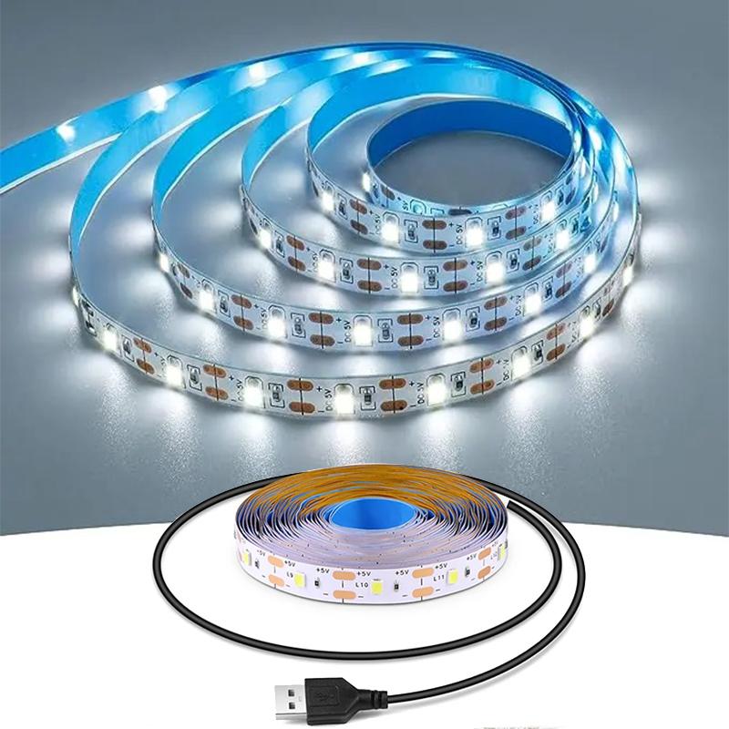 Warm White Led Strip Lights Usb White Led Tape Light 5V Flexible Led Lighting Strips Adhesive 2835 Led Lights Strip For Room