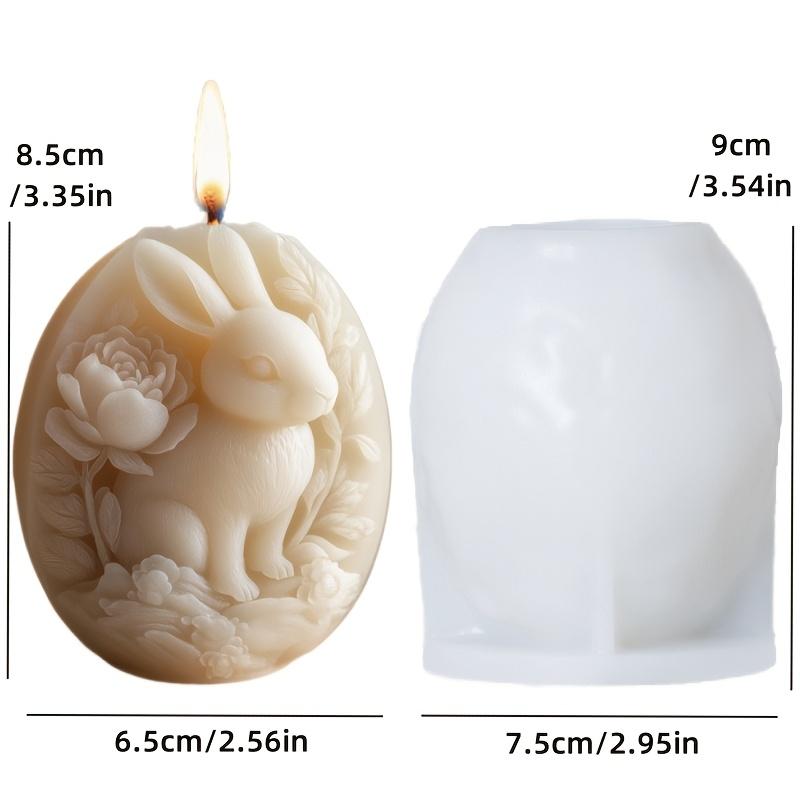 Egg Rabbit Flower Candle Silicone Mold Flower Rabbit Embossed Egg Candle Molds Easter Egg Plaster Resin Mould Rose Rabbit Eggs