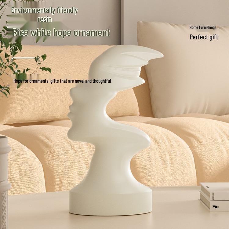 Contemporary Abstract Face Art Ornament for Home & Wine Cabinet Display