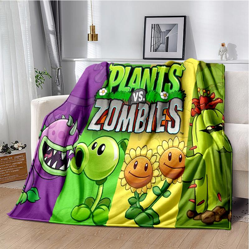 P-Plants vs. Z-Zombies Game Blanket Sofa Office Nap Peashooter Blanket Student Dormitory Bed Cover Customizable