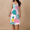 Women's Spaghetti Strap Backless Bow Loose Casual Beach Holiday Dress Sundress