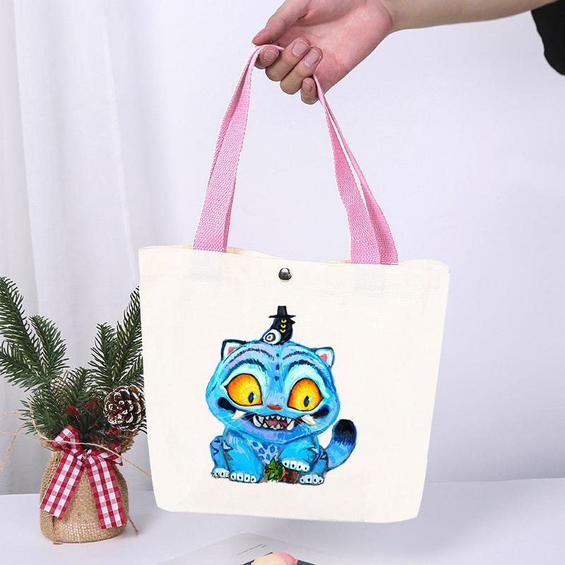 K-Pop Anime Cartoon Printed Student Fashion Casual Canvas Bag Going Out High Value Portable Shoulder Bag