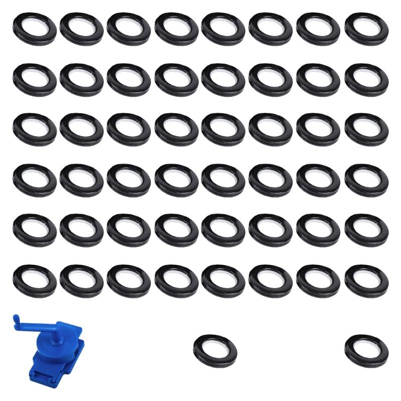 50Pcs Curtain Eyelet Rings With Rotating Hole Puncher Set Inner Diameter 1.77Inch Curtain Grommets For Home Renovation