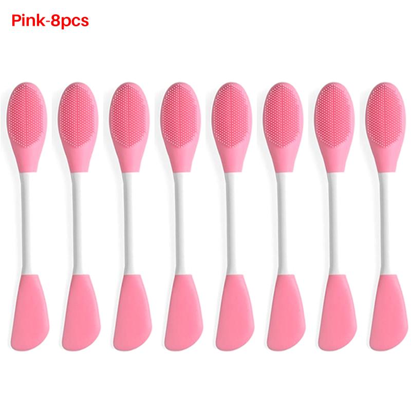 8/2pcs Double-Ended Silicone Face Mask Brush Reusable Soft Facial Masks Applicator Massage Spatula for Cream Skincare Supplies