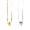 Elegant Light Luxury Heart-Shaped Gold-Plated Titanium Steel Necklace for Women - Versatile Fashion Clavicle Chain.