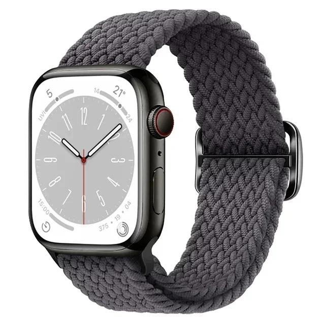 Nylon Strap for Apple Watch Ultra 2 Band 49mm 40mm 44mm 41mm 38 45mm Elastic Braided Loop Bracelet IWatch Series 9 8 7 6 SE 5 4