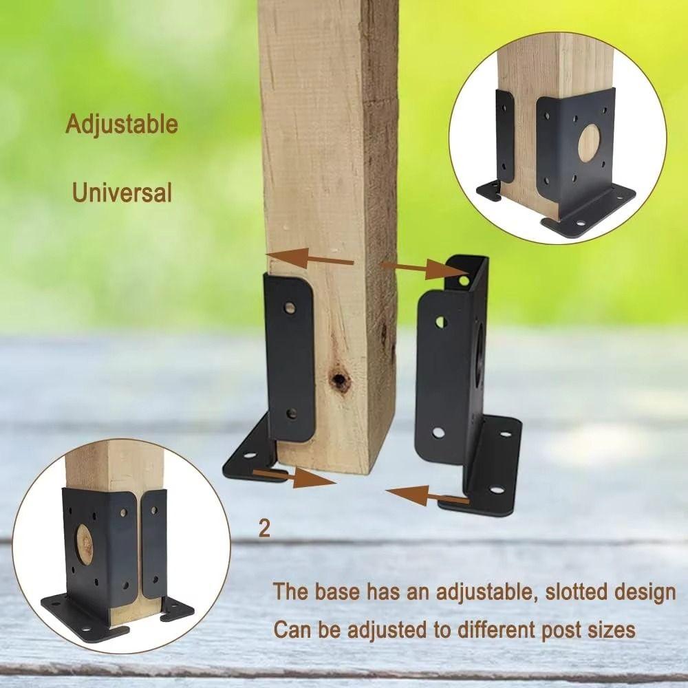 2pcs Easy Installation Wood Fence Pergola Brackets Sturdy Support Wood Fence Post  Home Outdoor