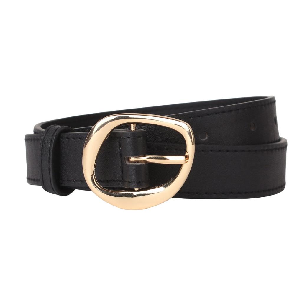 Skinny Waistband for Women Elegant Simple Golden Buckle Belt Versatile Solid Color Retro Girdle Belt Stylish Accessory