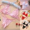 Sexy Women Sheer Lace Bandage Bra Open Crotch G-String Erotic Underwear Set