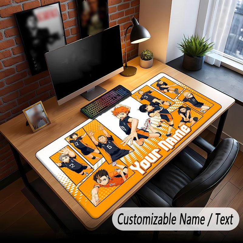 Custom Name Extended Mouse Pad,Haikyuu Gaming Desk Mat For Home Office Desktop Decor