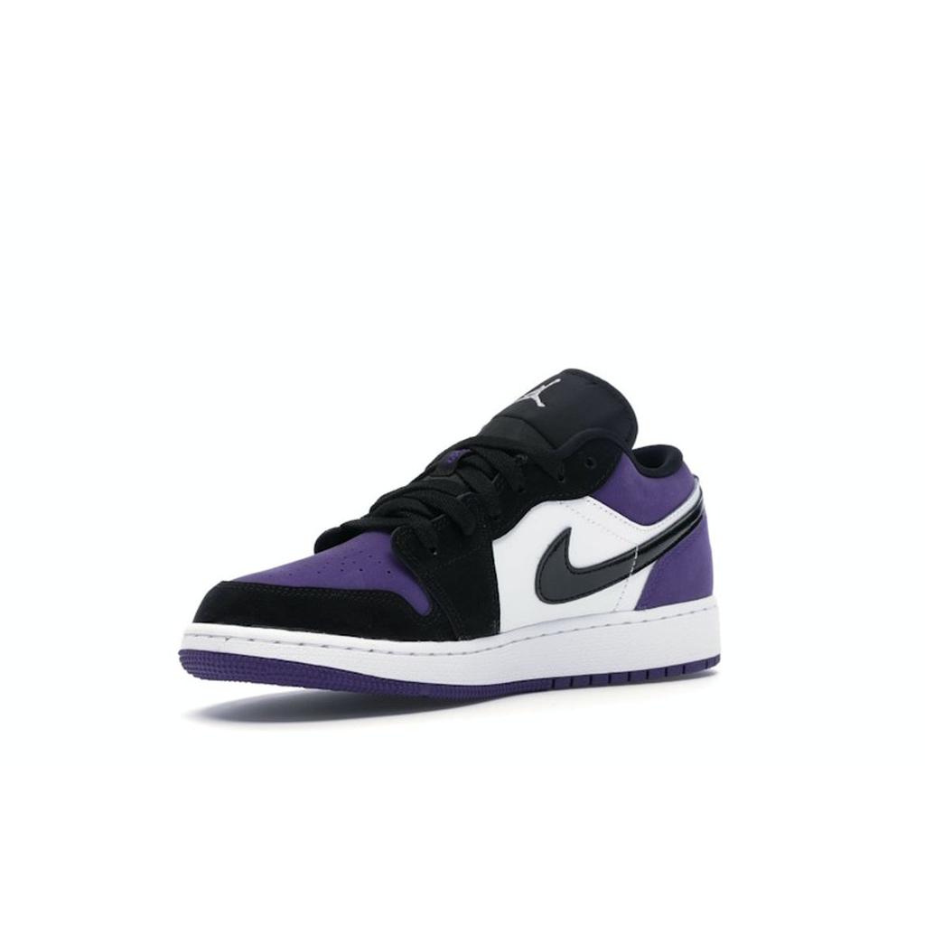Air Jordan 1 Low GS Court Purple Kids Sneakers White Black 553560-125