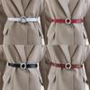 Ladies Slim Leather Waist Belt With Alloy Clasp For Modern Casual And Work Looks