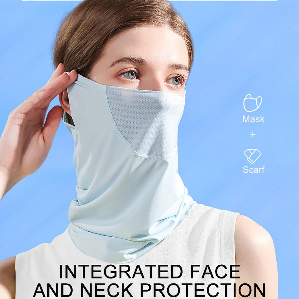 Gobygo Ice Silk Sun Mask Summer Shading Protect Against Ultraviolet Rays Quick Drying Neck Brace Face Protection Neck Men Women
