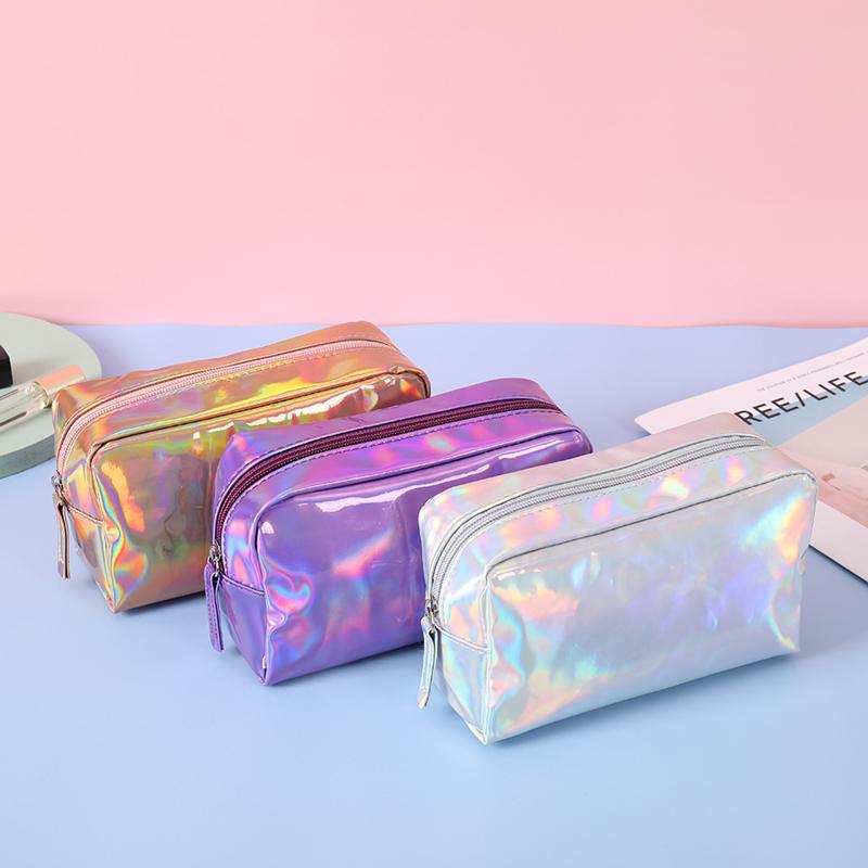 Laser Colorful Tide Pencil Case Fresh Artistic Men's and Women's Cosmetic Bag Storage Bag Stationery Storage Bag Cosmetic Bag
