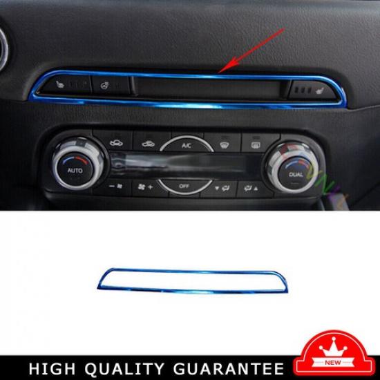 Fit For Mazda CX-5 CX5 2017-2024 Blue Steel Central Console CD Switch Panel Trim