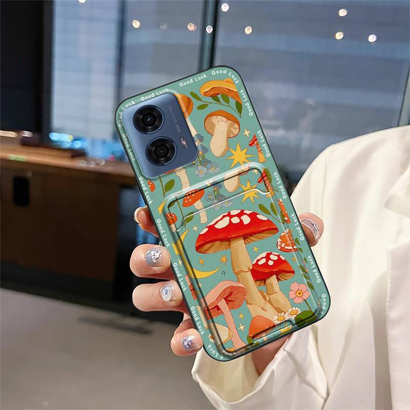 Cartoon Durable Phone Case For MOTO G24 Power Back Cover Card Bag Full Wrap TPU Soft Case Shockproof Anti-dust Silicone