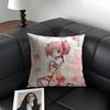 M-Madoka Magicaa Cute Cushion Cover Natural Linen Organic Fabric Double-Sided Printing Sofa Home Decor Gift Pillow Case