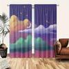 2pcs   Polyester Material   Night Sky Star and Moon Pattern Print   Light Filtering Curtains   Suitable for Bedroom   Living Room