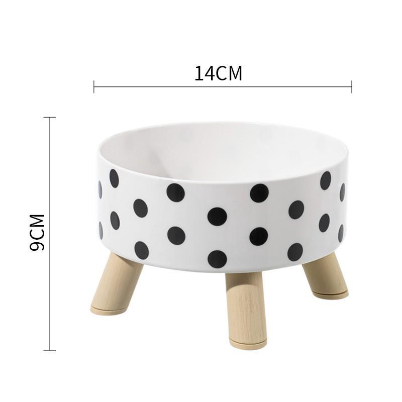 Anti-Spill High-Footed Stainless Steel Pet Bowl for Cats and Dogs with Neck Protection