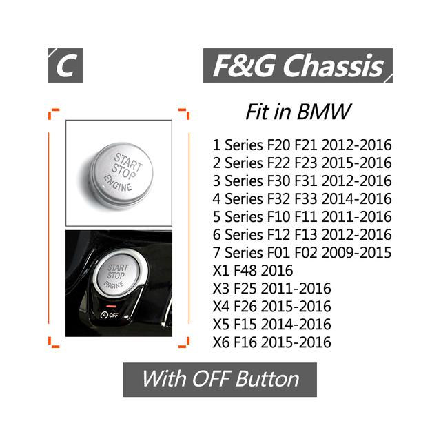 For BMW F G Sites Car Engine Start Stop Button Replace Cover Switch F20 F21 F22 F23 F30 F34 F10 F18 F12 F07 F01 F02 F48 F25 F26