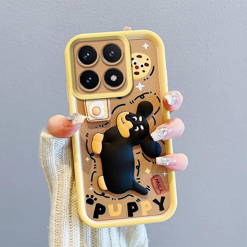 KEYSION Nárazuvzdorné pouzdro pro Xiaomi POCO F6 Pro se šňůrkou Měkký silikonový roztomilý 3D kreslený panáček Kryt na telefon pro POCO X6 Pro 5G