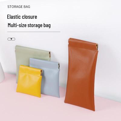 Wasserdichte PU-Leder Kosmetiktasche mit automatischem Druckknopfverschluss