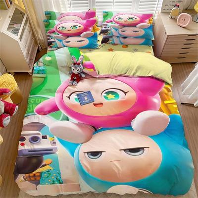 Cartoon eggy party 3D-gedrucktes Bettwäscheset Spiel Bettbezug Kissenbezüge für Mädchen Jungen Geburtstagsgeschenk