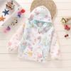 2025 Spring/Summer Korean Style Girls' Printed Hooded Windbreaker Cardigan
