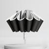 Automatic Reverse Folding Umbrella with Reflective Stripe Windproof UV Protection Large Travel Parasol