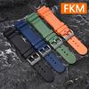 Fluoro Rubber Strap for Seiko 20mm 22mm FKM Watch Band Stainless Steel Buckle Waterproof Diving Men Women Replacement Watchband