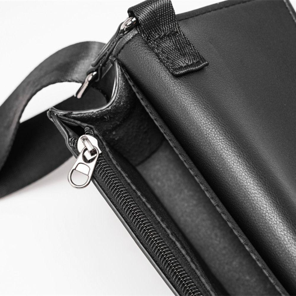 Pu Male Crossbody Bag Large Capacity Rectangular Shoulder Bag Simple Men's Messenger Bag  Work