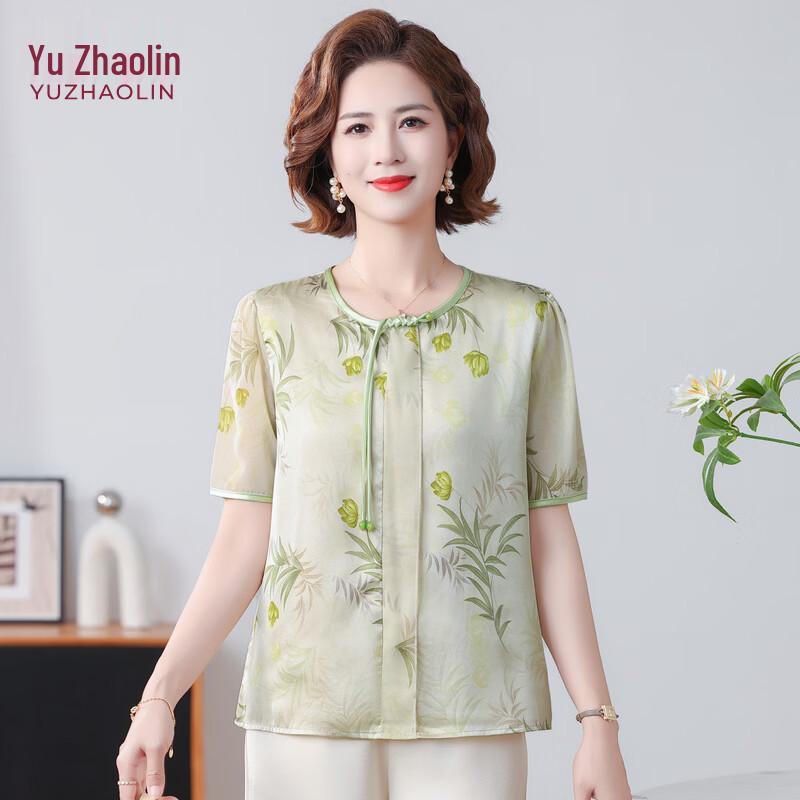 YUZHAOLIN Women s New Chinese Style Printed T-Shirt 6XL