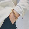 Men’s 18K Gold Cuban Link Bracelet: Trendy, Smooth, Shiny, Hip-Hop Inspired for Street Dance