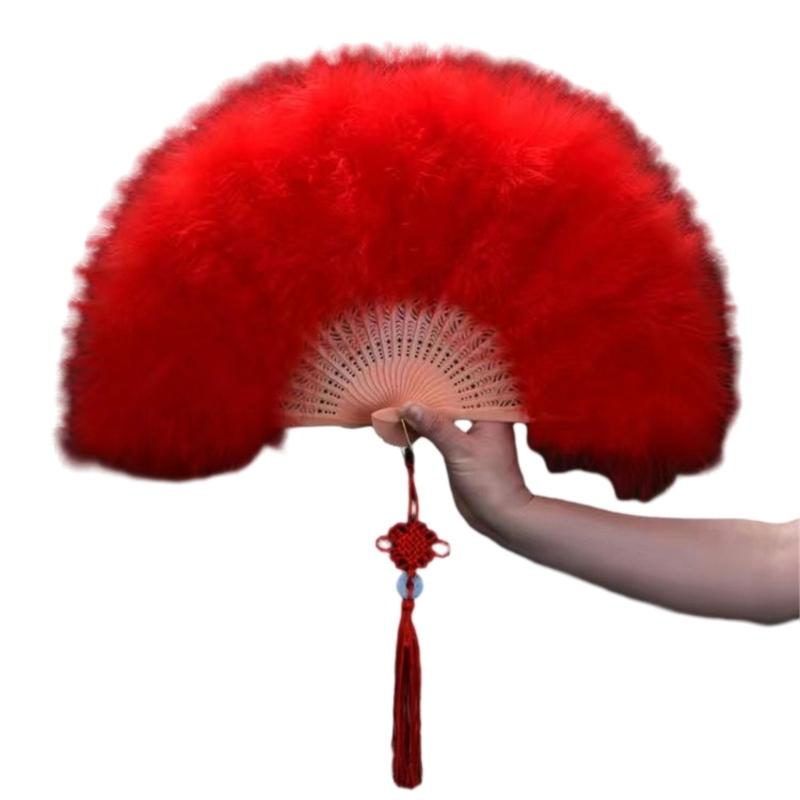 Vintage Feather Fan Women Feather Fan Lightweight Handheld Fans Convenient for Travel and Parties