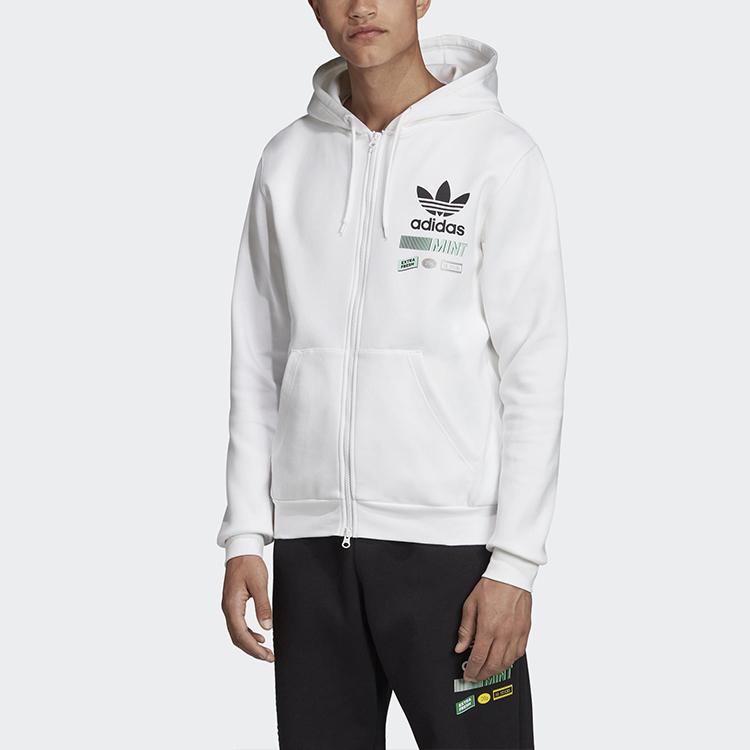 Adidas Originals Trefoil Bodega Kapuzenjacke mit durchgehendem Reißverschluss für Herren Jacken Weiß FP7703