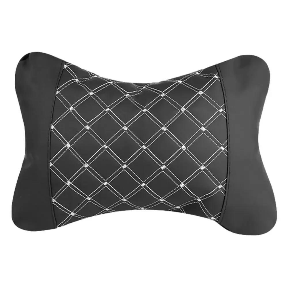 Leder Auto Sitz Nackenkissen Kissen Kissen Stütze Gestrickter Sitz Auto Sicherheitszubehör Auto Sicherheitskissen Universelles Design