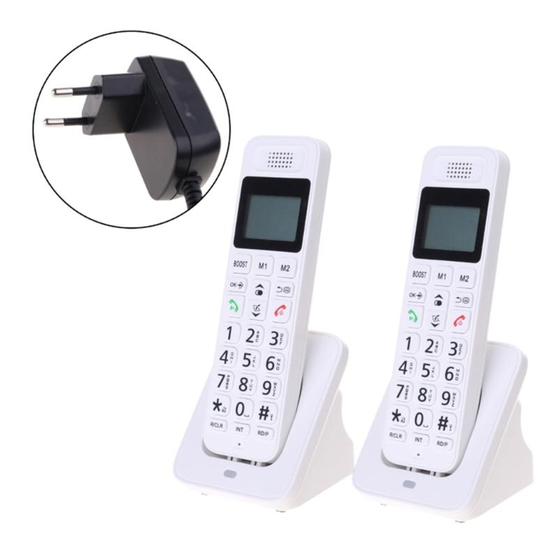 1Set Home Telephone 2 Handset Cordless Phone with Large LCD Display and Quick Dialing Function Efficient Communication