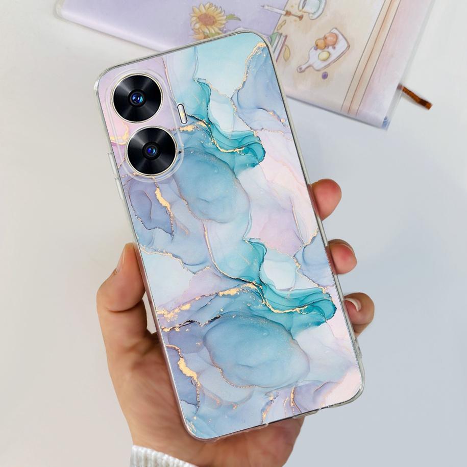 For OPPO Realme C55 2023 Case Popular Marble Slim Soft Silicone Clear Cover For Realme C55 4G RMX3710 C 55 RealmeC55 Phone Cases