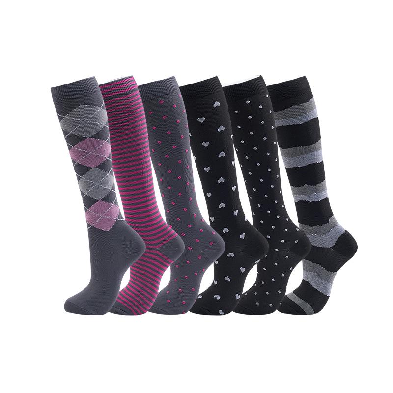 Herbst Damen Europäische & Amerikanische Sport Kniehohe Kompressionssocken, Hochelastische Schlankheits-Wadensocken