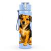 1PC Happy Puppy Cartoon Portrait Print 750ml Color Plastic Sports Water Bottle Leakproof Flip Straw Lid Suitable for Sports Office Home Use