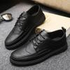 Luxury Men's Casual Shoes Fashion Brown Black Men Leather Shoes Comfortable Flat Wear-resistant Male Dress Shoe Chaussure Hommes