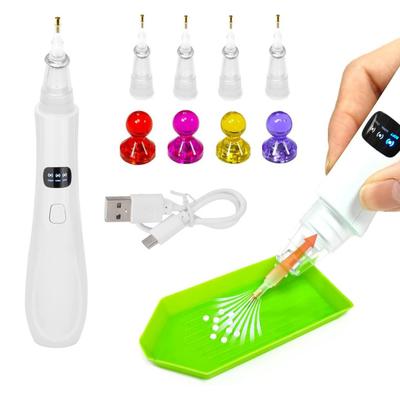 Vacuum Diamond Art Pen Wireless Electric Diamond Art Pen with Replacement Tips 3 Adjustable Suction Modes Vacuum Pen for DIY Diamond Art Crafts