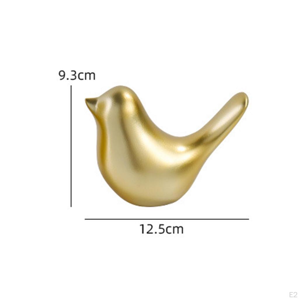 Reindeer Elk Resin Statue And Golden Birds Figurine Animal Sculpture Collection for Modern Home