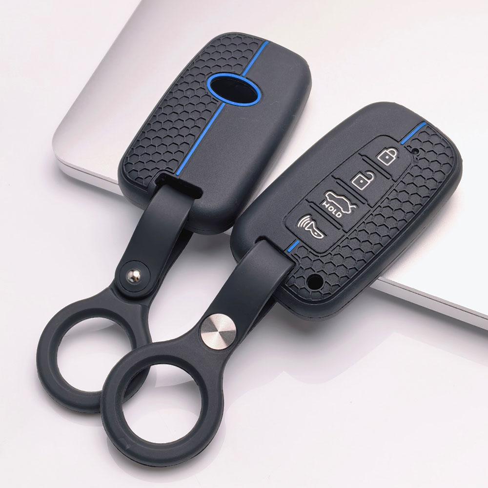 Premium Silicone Car Key Fob Cover For Hyundai i30 K2 K5 For KIA Optima K5 K3 With Keychain Soft Silicone Car Interior Accessories