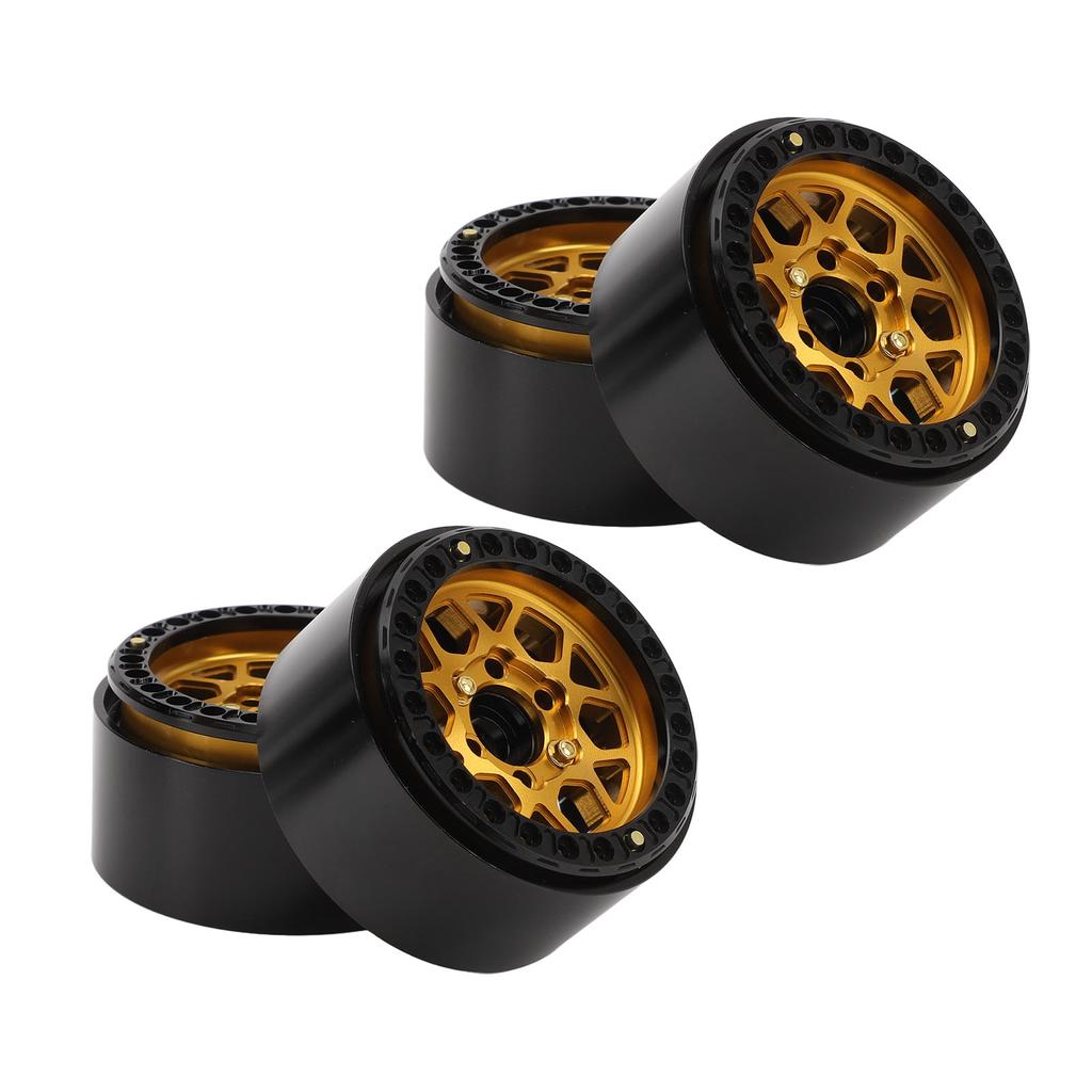 4PCS 1.9 Inch RC Wheel Hubs Aluminum Alloy Beadlock Wheel Rims Replacement for 110 Scale Car