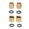 3Celsius4in Brass Water Pipe Connector, Double Threaded Garden Hose Adapter Joint, Brass Water Hose Connector Withstands 200PSI, for All 3Celsius4in G