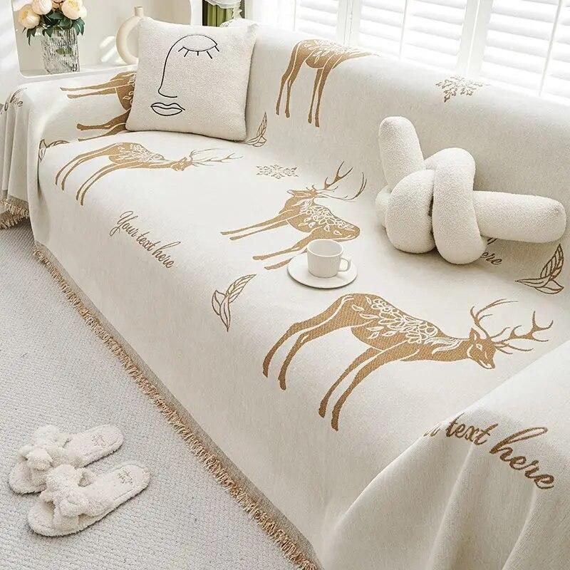 Anti Slip Sofa Towel, Anti-Cat Scratch Cloth, Teddy Velvet, Waterproof, Multi-functional Sofa Cover, 4 Season