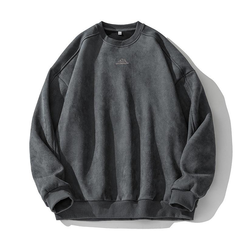 Mens Casual Cotton Sweatshirt With Embroidered Letter Print For Spring Autumn Wear