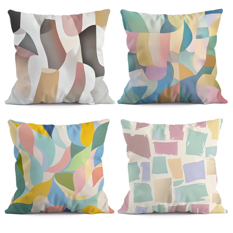 1 Pc Abstract Geometric Pillow Cover For Home Living Room Bedroom Sofa Office Decorative Pillowcase Soft Throw Pillows 45*45 Cm